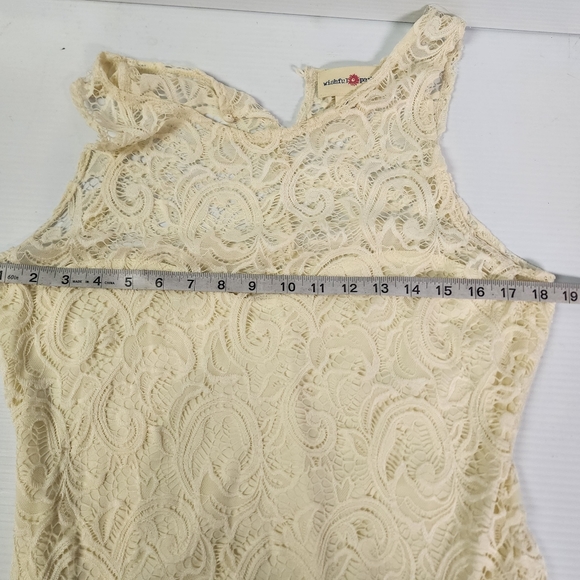 Wishful Park Ivory Embroidered Lace Scalloped Hemline Sleeveless Dress Sz XXL - Picture 13 of 14